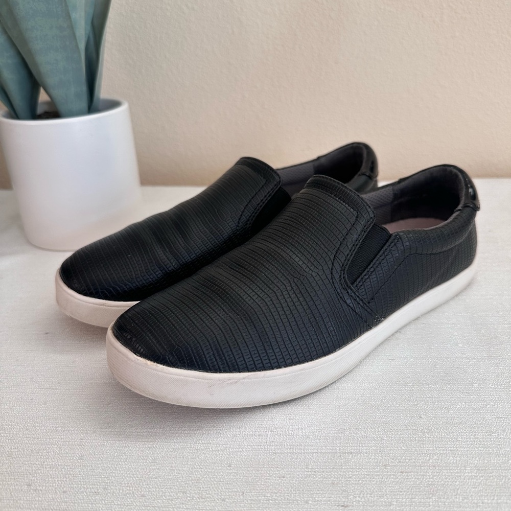 Dr. Scholl’s Black Snake Skin Texture Leather Casual Sneakers Women’s 7M - Picture 6 of 12